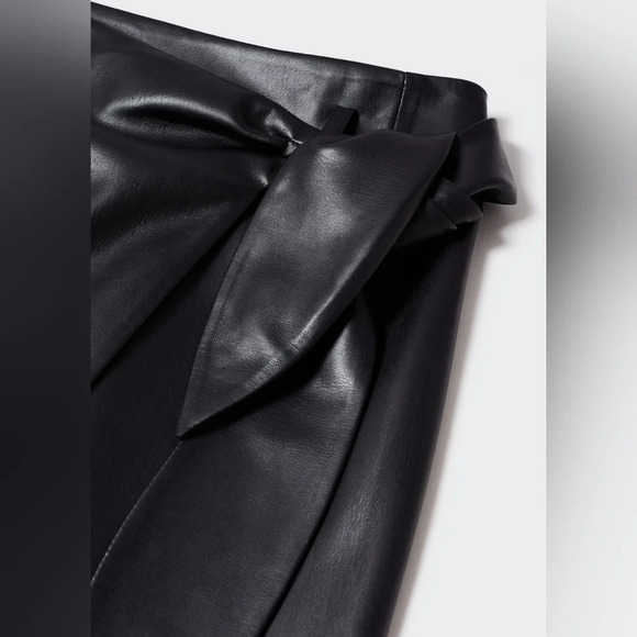 Mango [S] Leather-effect wrap  skirt - Picture 11 of 12
